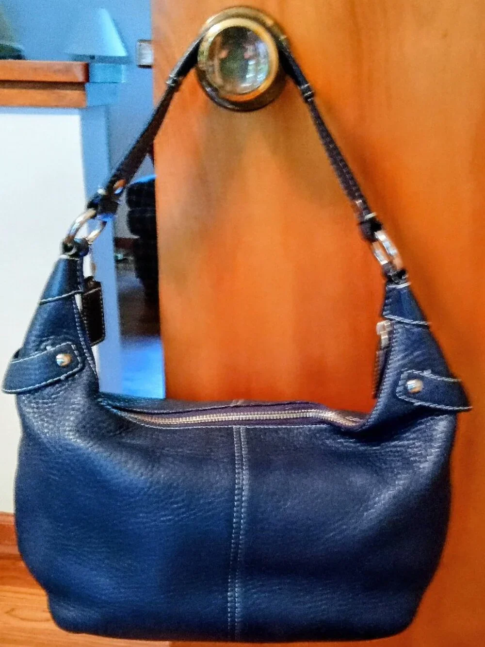 Coach leather Hobo shoulder bag - navy blue